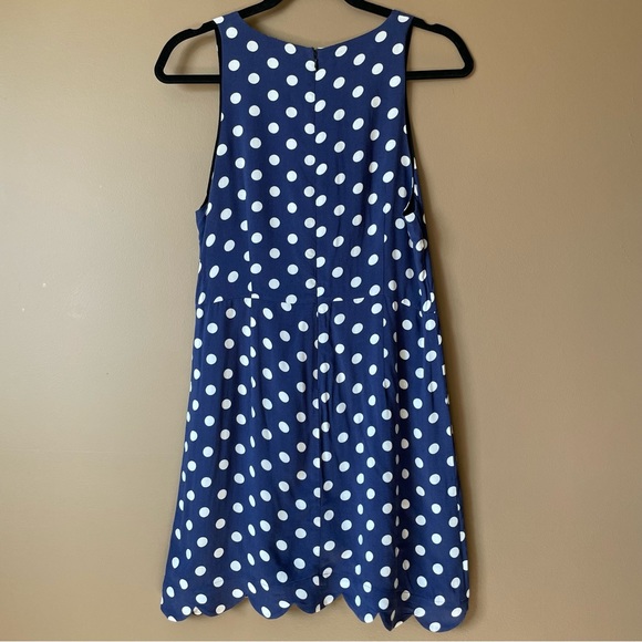 MINKPINK Women’s Blue with White Polka Dots Dress. Scalloped hem. 100% Viscose - Picture 3 of 14